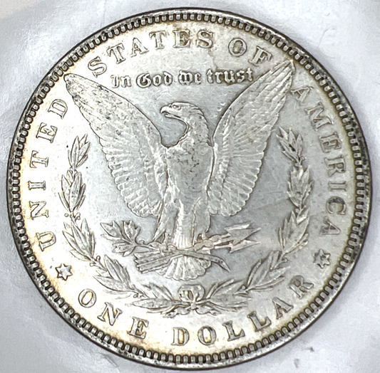 1883 ABOUT UNCIRCULATED Morgan GOLDEN TONING OBVERSE 90% Silver $1 Dollar Coin