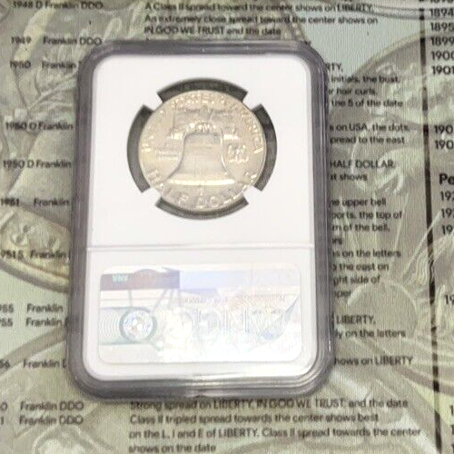 1963 D NGC MS63 FBL Ben Franklin Half Dollar 50c 90% SILVER Strong Strike LInes