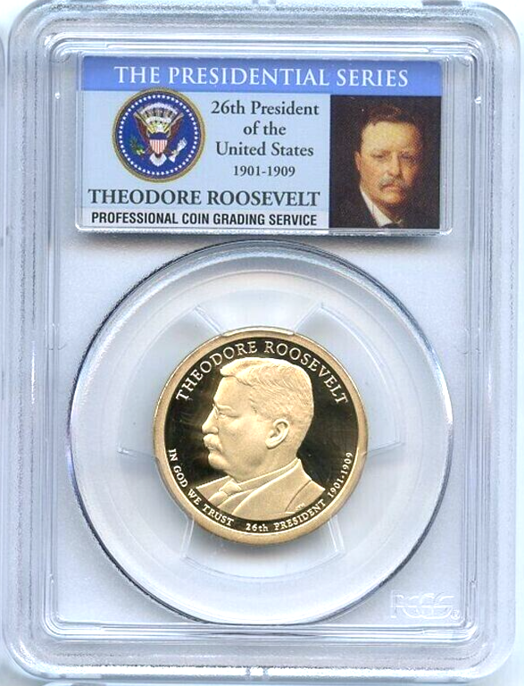 ✅ 2013 S $1 Theodore Roosevet PCGS PR69 DCAM Presidential Dollar Coin Photo