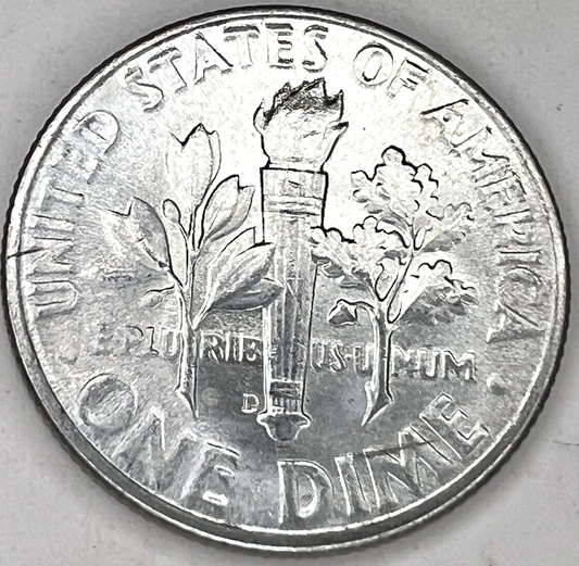 1946 D Roosevelt Dime BU Uncirculated FIRST YEAR Mint State 90% Silver 10c Coin