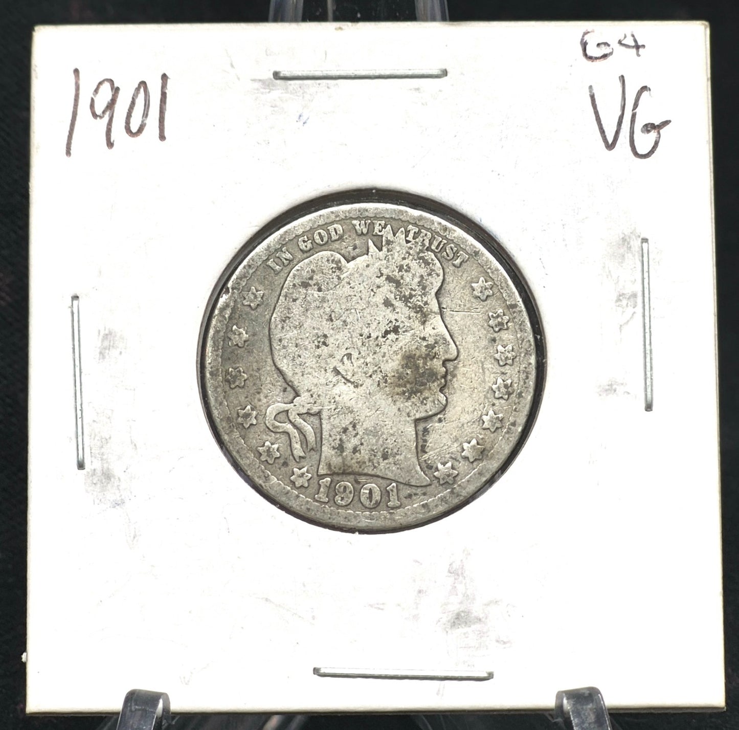 1901 Barber Silver Quarter 🥈90% SILVER 🥈 About Good or Less Condition