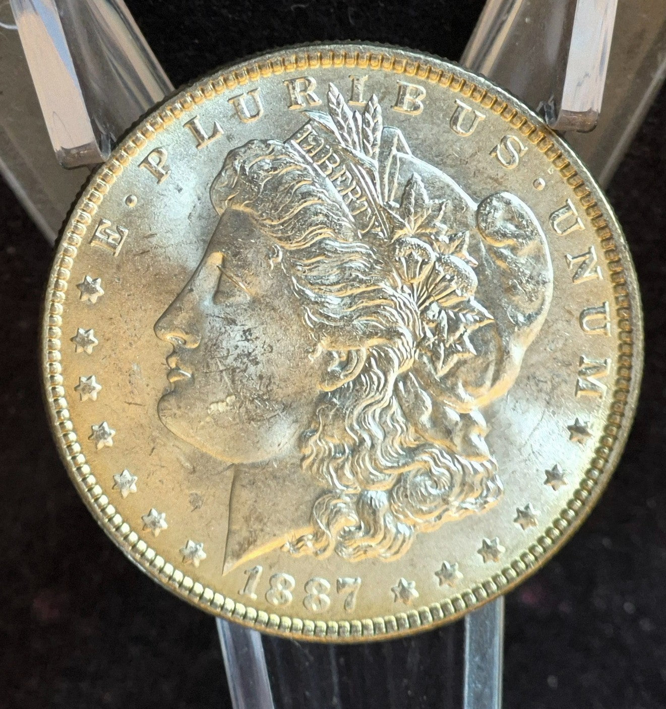 1887-P Morgan 90% Silver Dollar BU Gem, Rev Die Crack, Vam Hunters, Rare Vam 3-A