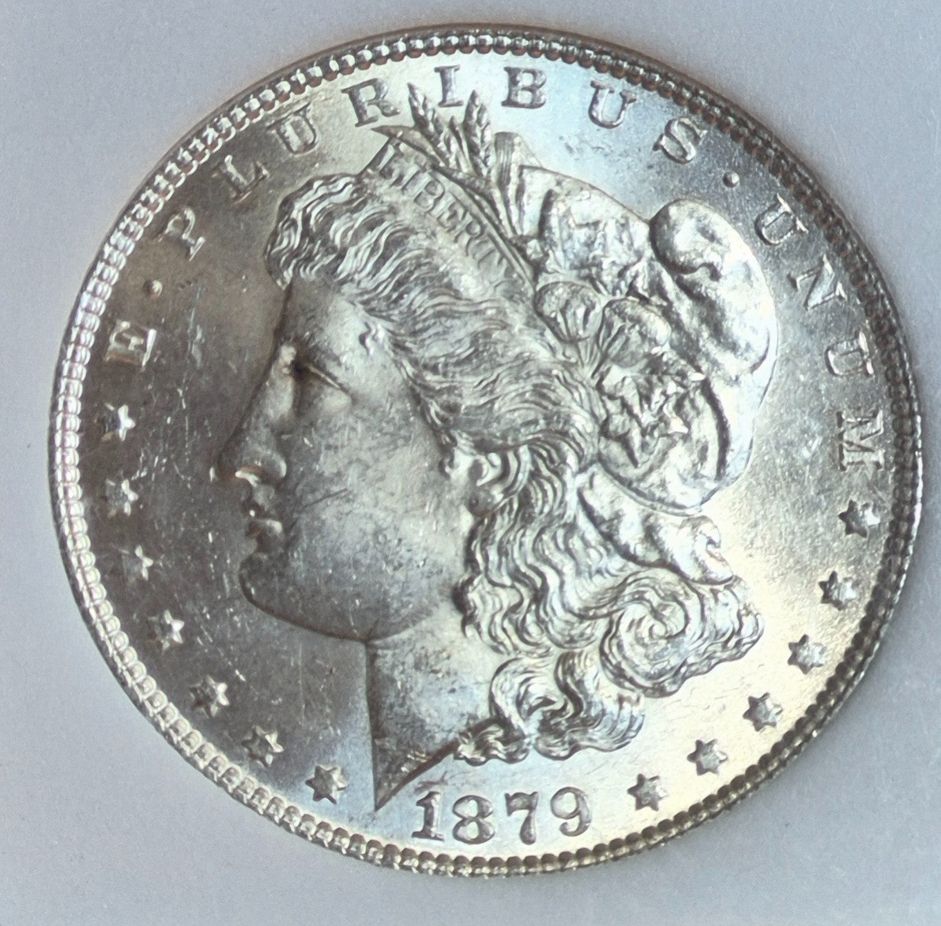 1879 P Morgan 90% Silver Dollar Graded High by National Numismatic Certification