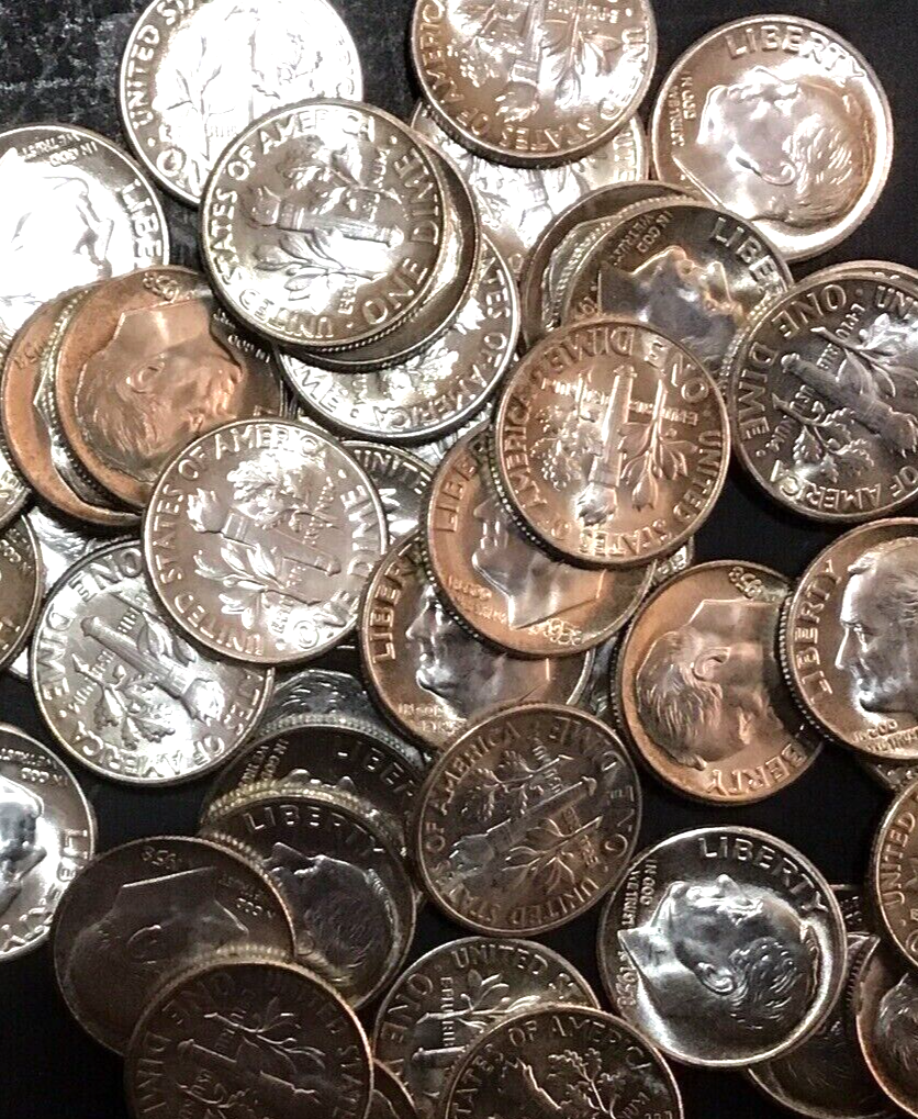 🔥1960 (P) Brilliant Uncirculated Roosevelt Dime 90% Silver BLAST WHITE US Coin