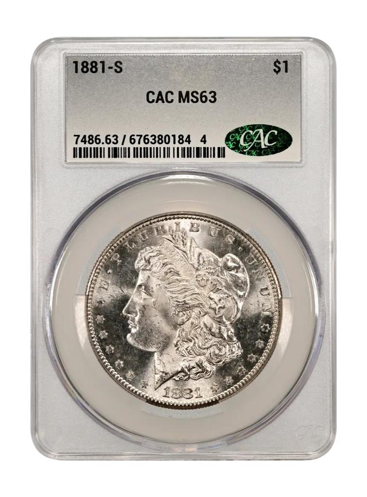 1881-S Morgan Silver Dollar New CAC Holder MS64 Semi-Mirror Newly Graded