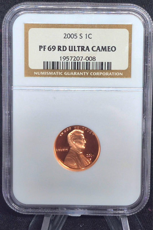 😲 (2) 2005 S Proof Lincoln Cents NGC Grade PF69 RD Red Ultra Cameo 🔥Sequential