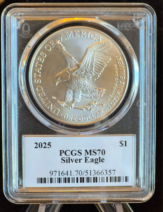 2025 $1 PCGS MS-70 1oz American Silver Eagle Ultra Breaks