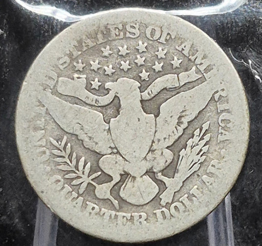 1905 Barber Silver Quarter 90% SILVER Coin Raw Circulated AG Condition or Less