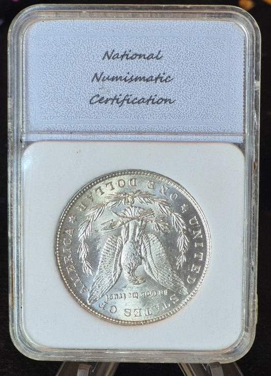 1880 P Morgan 90% Silver Dollar Graded High by National Numismatic Certification