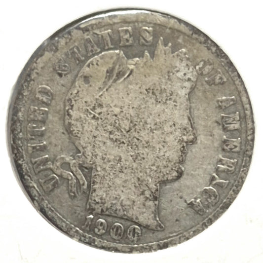 1900 S Barber Dime 🥈90% Silver🥈Good Detailed Circulated Condition