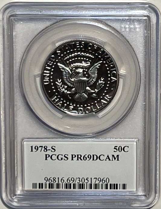 1986-S Kennedy Half Dollar Proof PCGS PR69DCAM John Kennedy JFK Label Signature
