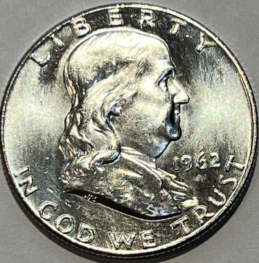 Choice Unc 1962 P Franklin Half Dollar Gem BU From Original Roll