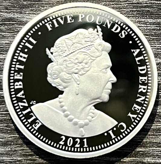 💰 2021 Alderney Una & The Lion 2 Oz 0.999 Silver PROOF Coin QE II 2,000 Minted