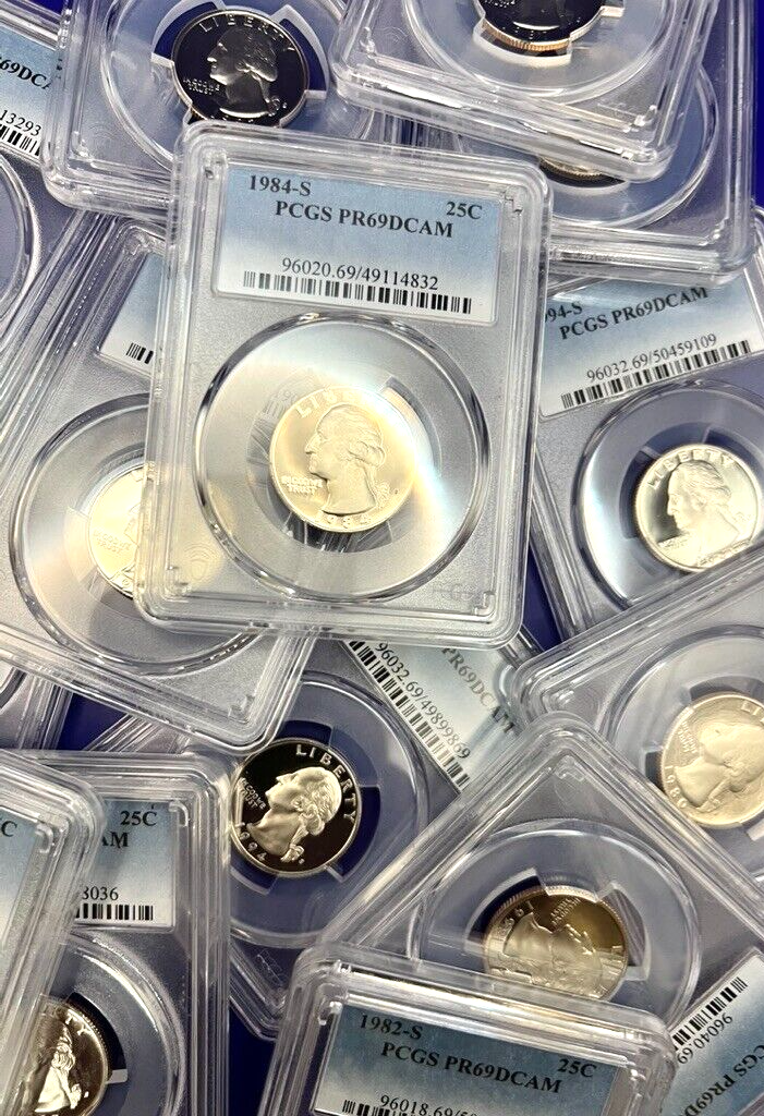 đ„LOT OF 3 - PCGS Graded Washington Quarter PR69DCAM PROOF Coins đ„