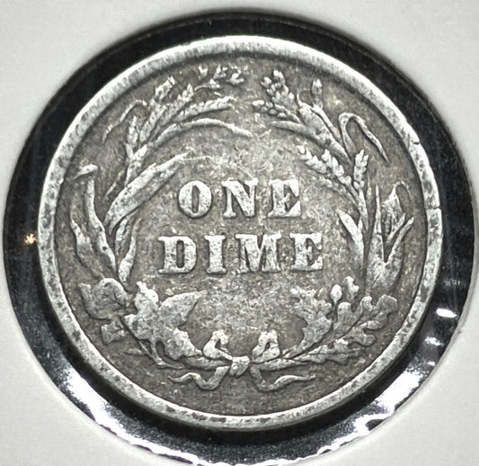 1898 Barber Dime 🥈90% Silver🥈Good Detailed Circulated Condition