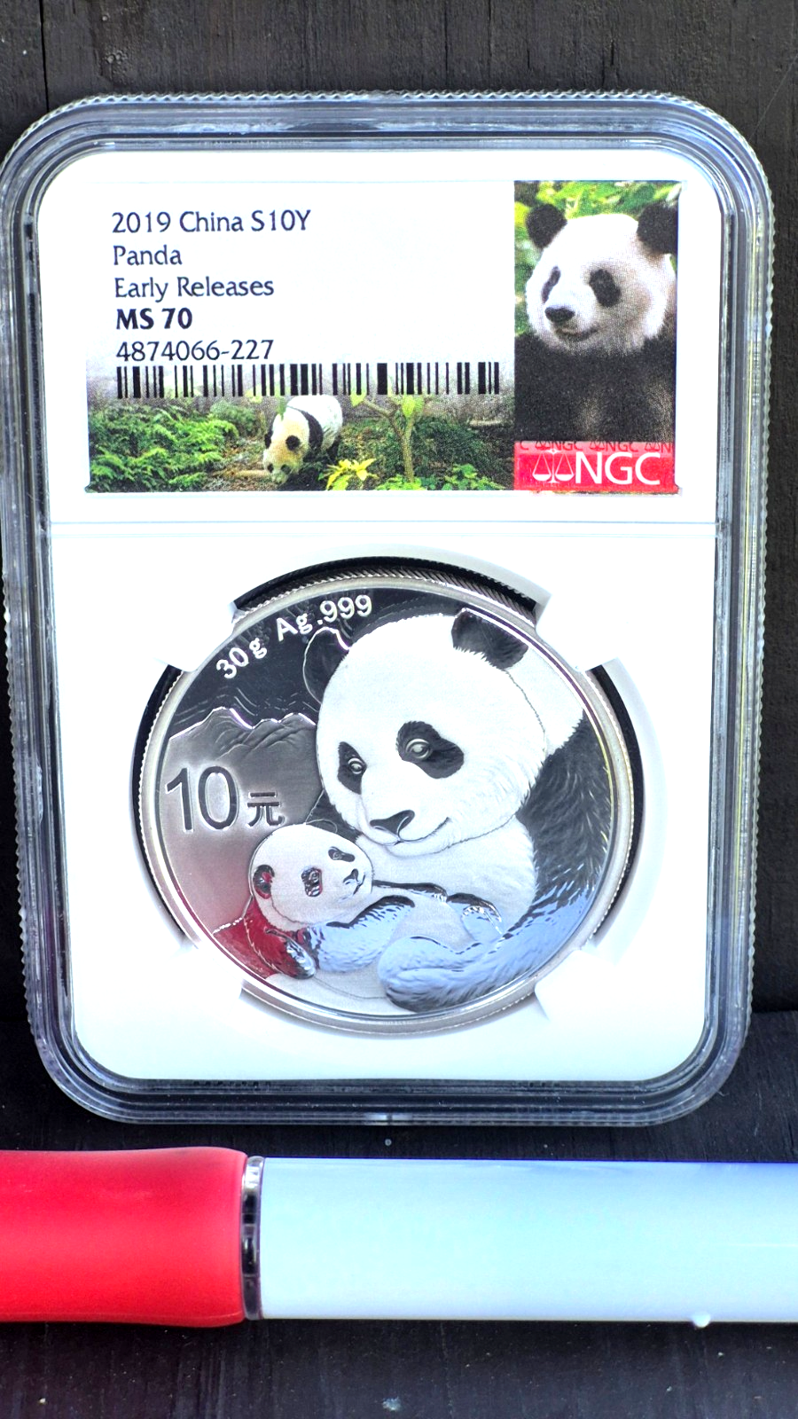 💰2019 China S 10Y Panda Early Releases NGC MS70 30 Grams Silver coin .999 fine