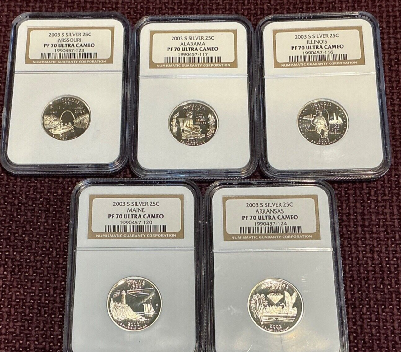 Complete Set SILVER State Quarters & Territories NGC PF70 UCAM RARE Proof Coins