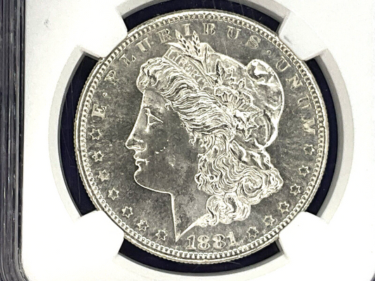 1881 S Morgan Silver Dollar NGC MS63 Brown Scales Label Bright Shiny 90% Coin