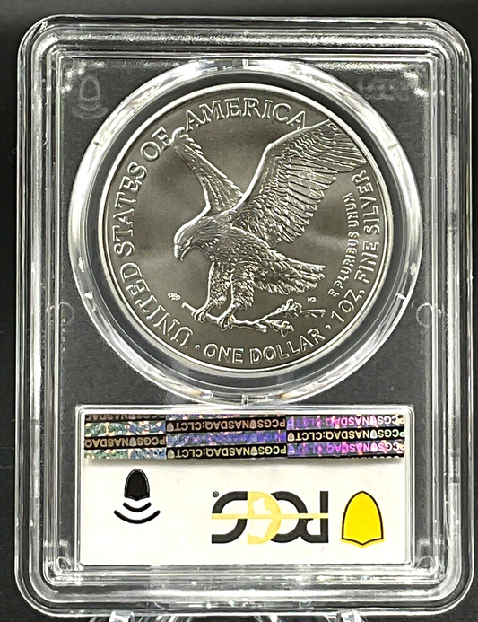 ✅ 2021 American Silver Eagle Type 2 PCGS MS69 First Production Blue Label .999