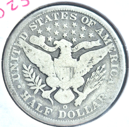 1900 O Barber Half Dollar 90% Silver 50C Circulated Condition Partial Motto
