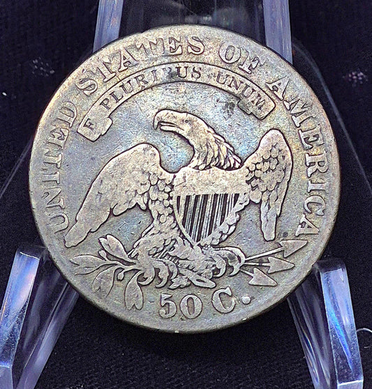 1831 Capped Bust Half Dollar Lettered Edge Fine Circulated Condition 90% Silver