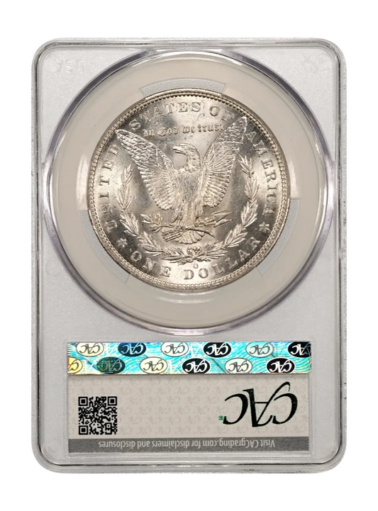 โ
1885-O Morgan $1 Dollar CAC MS 61 BU Newly Graded Bright Shiny 90% SILVER Coin