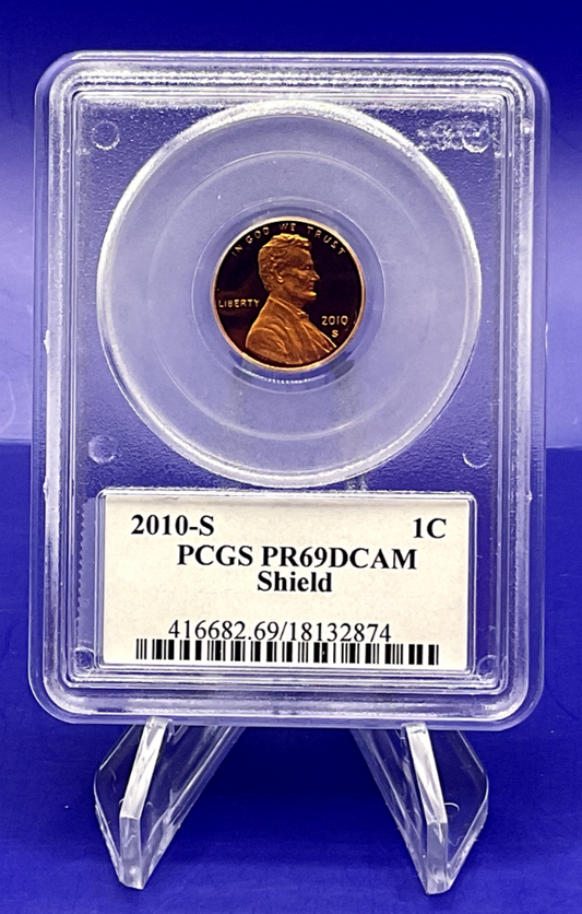 π₯ 2010-S 1C PCGS PR69DCAM Lyndall Bass Signature Lincoln Shield Penny Cent βοΈ