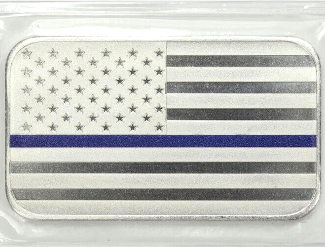 👮THIN BLUE LINE Protect Serve Integrity .999 Fine 1 Oz SILVER Bar We Got Your 6
