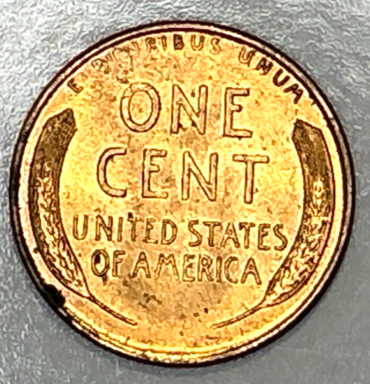 1958 D - Lincoln Wheat Cent - BU (Roll End Toning) Exact GEM Coin Shown