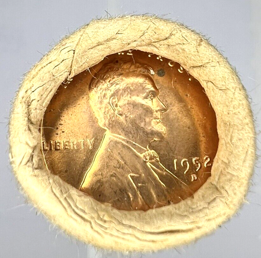 1952 D Lincoln Wheat Cent BU Brilliant Uncirculated 1C From OBW Bank Roll
