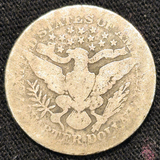 1909 Barber Silver Quarter 90% SILVER Coin Raw Circulated Condition