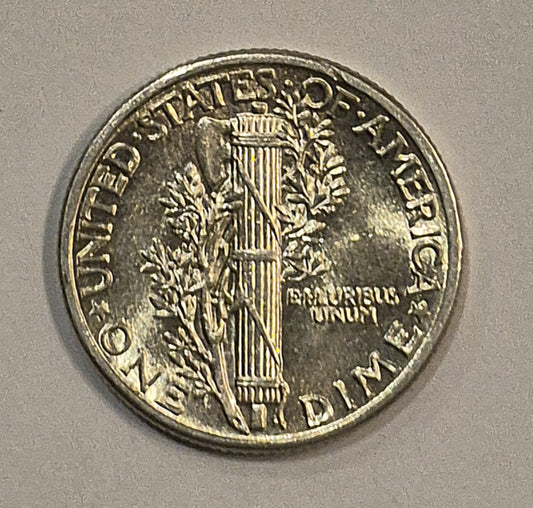 1942-P Mercury Dime Strong Blast White MS Features 90% Silver 10c