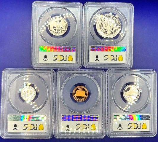 1980-S 5 Coin Proof Date Set PCGS PR69 DCAM Newly Graded Coins