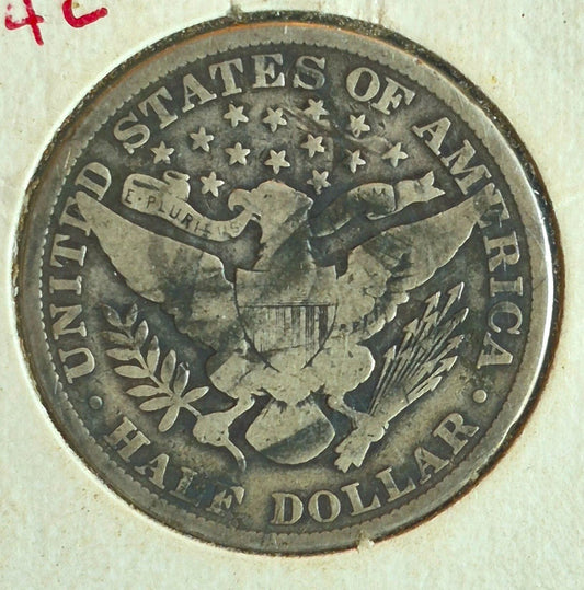 1906 Barber Half Dollar 90% Silver 50C Circulated Condition