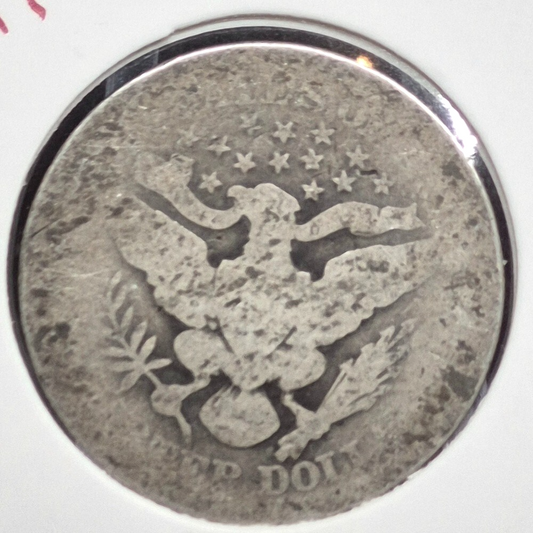 1907 Barber Silver Quarter 90% SILVER Coin Raw Circulated AG Condition or Less