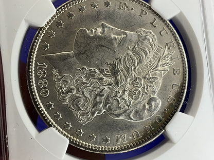 🌈 1880-S Morgan Dollar MS61 NGC Lilac Purple Salmon Toning MONSTER Eye Appeal👀