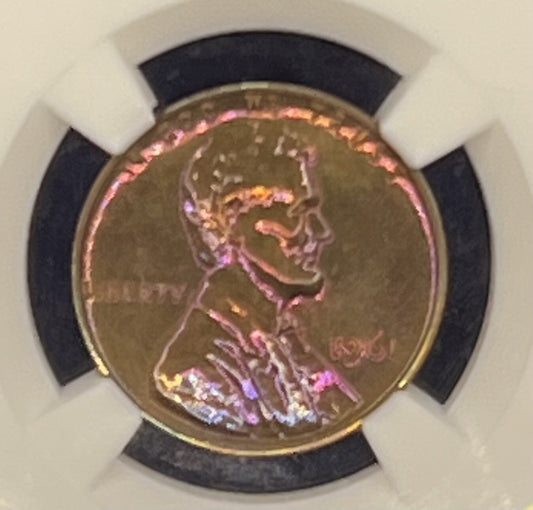 1961 1C NGC PF65 BN LINCOLN CENT PINK NEON COLOR!