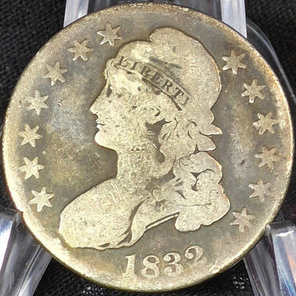 💥 1832 Capped Bust Half Dollar About Good 90% Silver 50c Coin Early Better Date