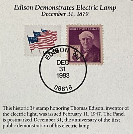 🔥 US Silver Dollar Collection -1879-P ~ Thomas Edison 3c Stamp Cancelled 1993