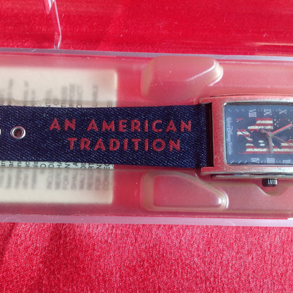 1990's NEW Mickey Mouse Watch An American Flag Wristwatch USA Flag Disney