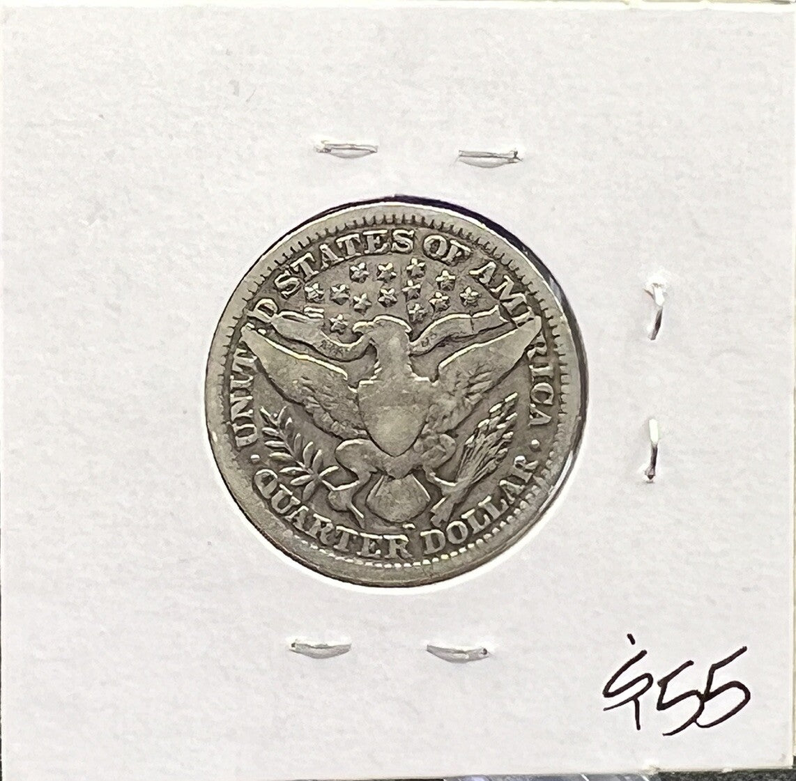 1909-D Barber 90% Silver Quarter 25c Lower Mintage Collectible Coin