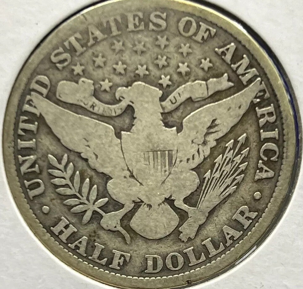 1906 P Barber Half Dollar 90% Silver 50c Coin Great Details