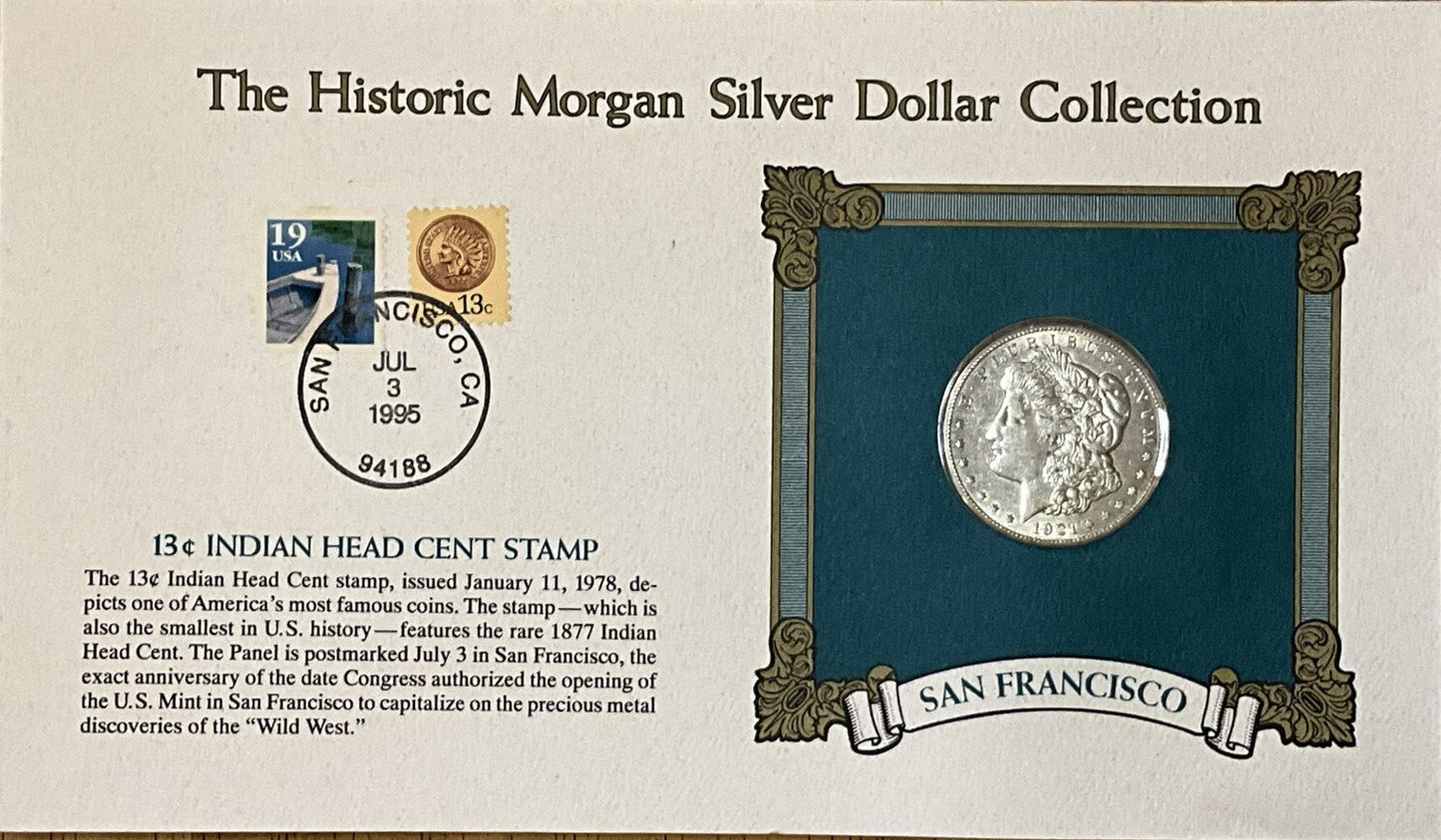 🔥 Historic Morgan Silver Dollar Collection ~ 1921-S ~ Indian Head 13c Stamp