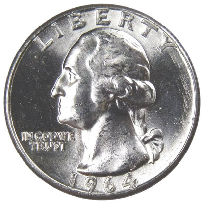1964 D Washington Quarter BU Uncirculated Mint State 90% Silver 25c US Coin
