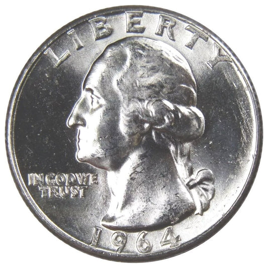 1964 D Washington Quarter BU Uncirculated Mint State 90% Silver 25c US Coin