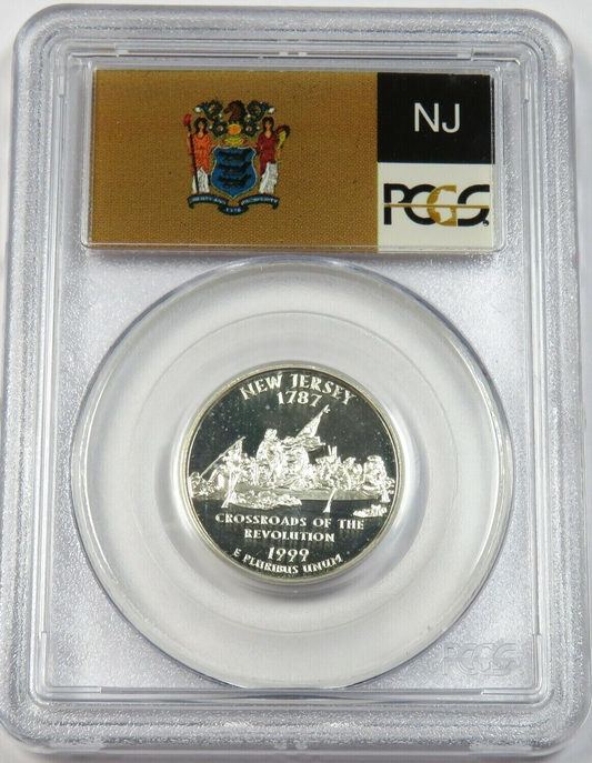 🇺🇸 1999-S PCGS PR69 PROOF DCAM 90% Silver NEW JERSEY Quarter 25c US Coin ⭐️