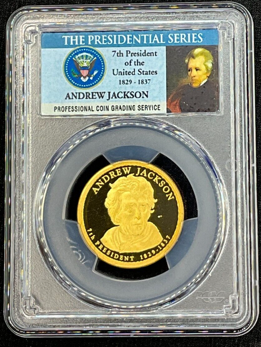 ✅ 2008-S $1 Andrew Jackson PCGS PR69 DCAM Presidential Dollar Coin Photo Label