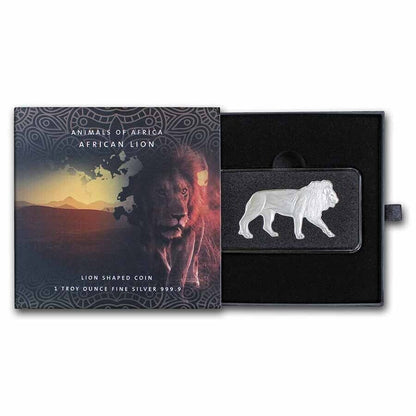 2021 Silver .9999 Animals of Africa: African Lion  + Presentation Box