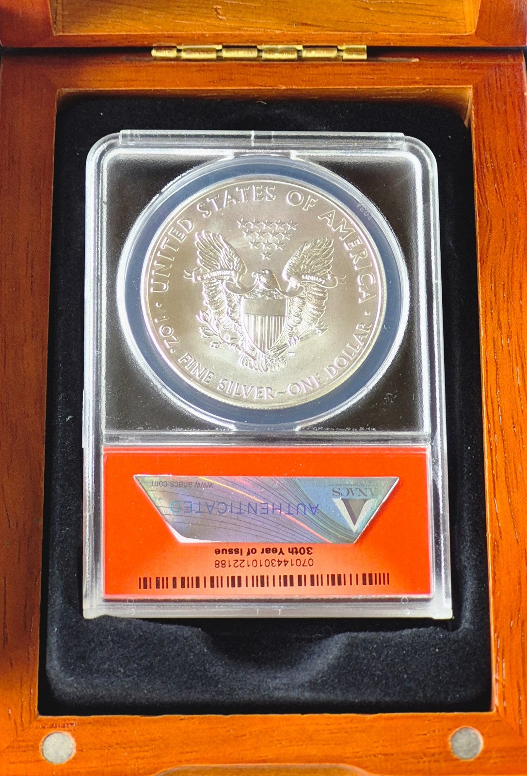 2015 W American Silver Eagle Dollar $1 ANACS MS70 First Release #1664/2466 W/Box