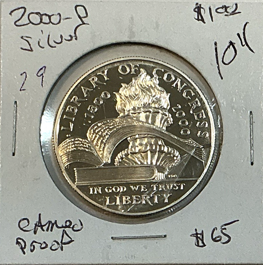 ⭐️  2000-P Library of Congress 90% Silver Dollar Commemorative $1 Coin US Mint